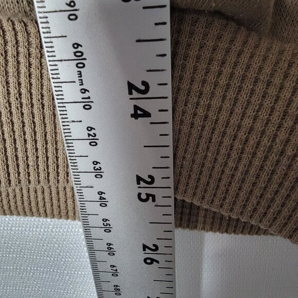 Todays News Men Designer Sweatshirt Sz L 1/4 Button & Tie Pullover Beige Classic - Picture 7 of 15